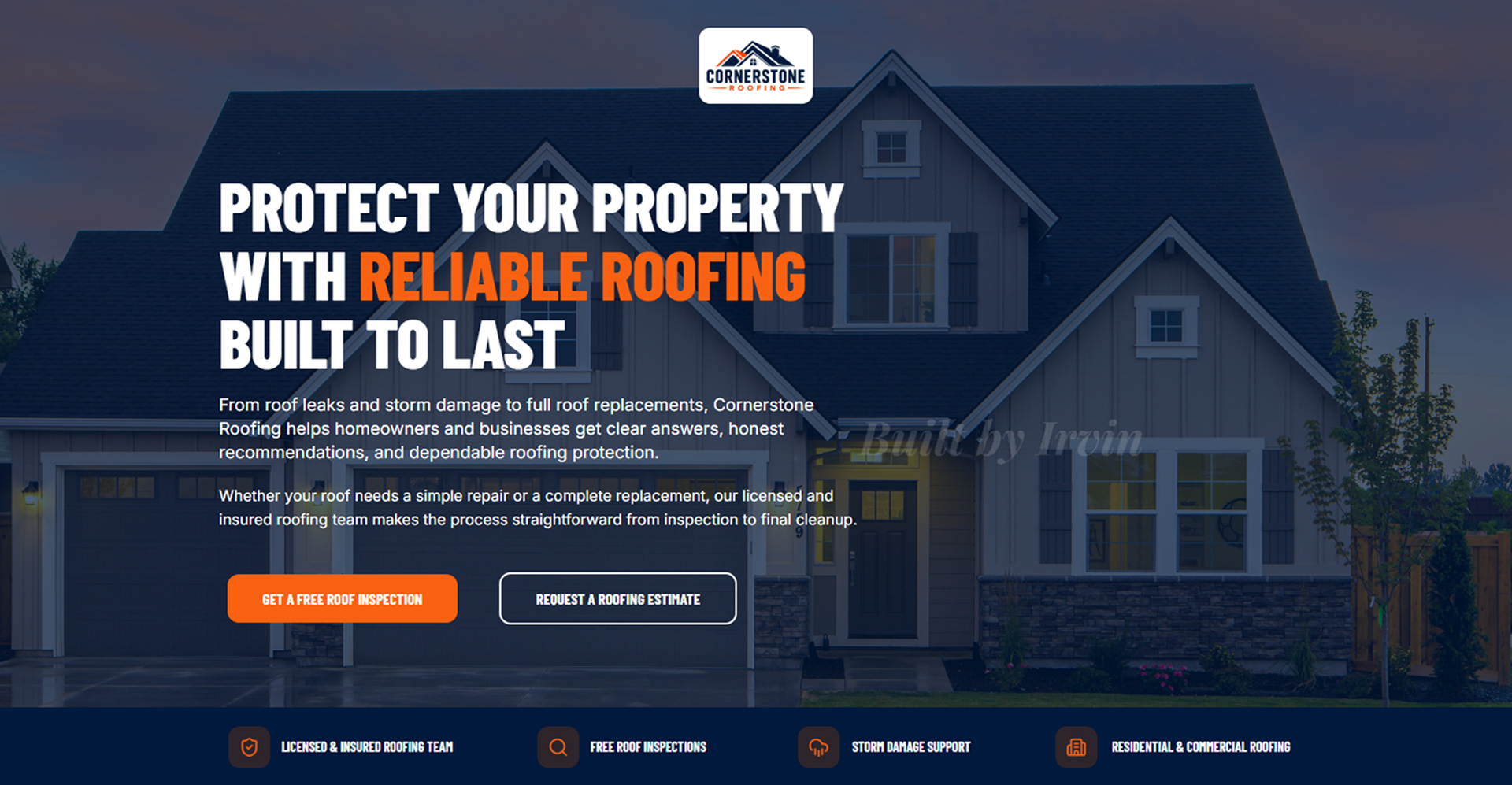 Roof Inspection Booking & CRM Automation project mockup