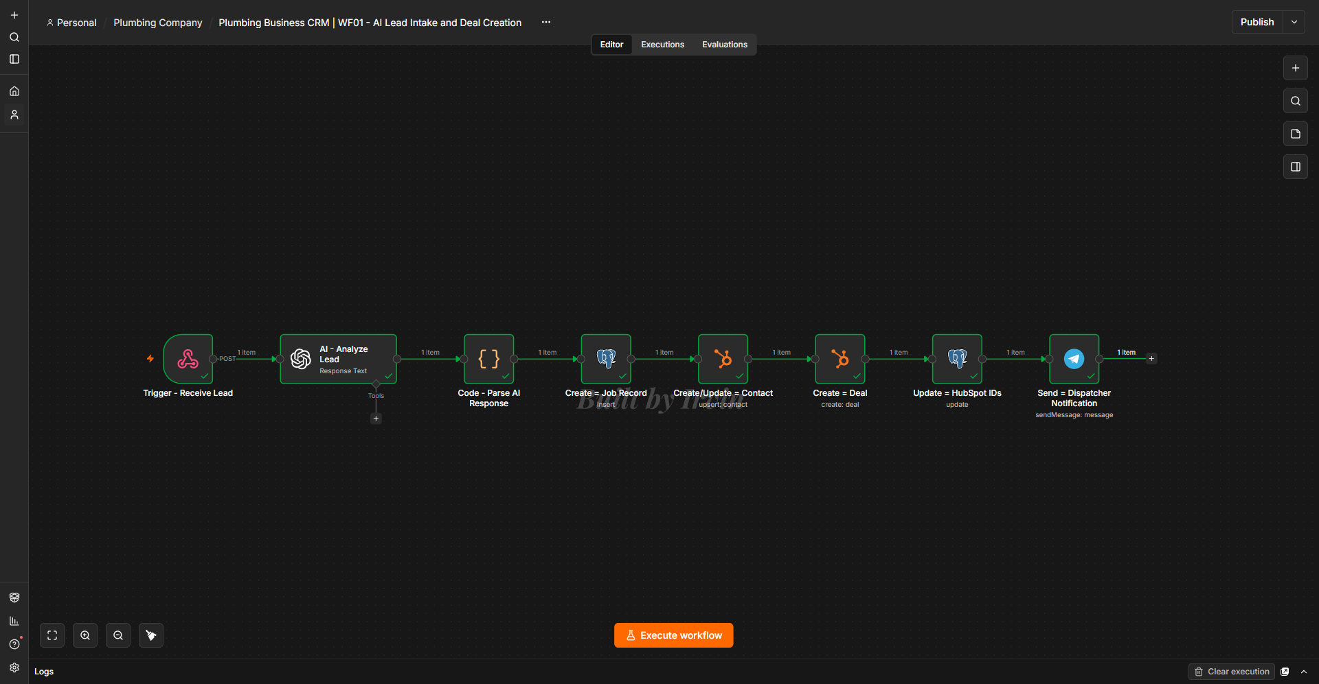HubSpot CRM & AI Plumbing Automation project mockup