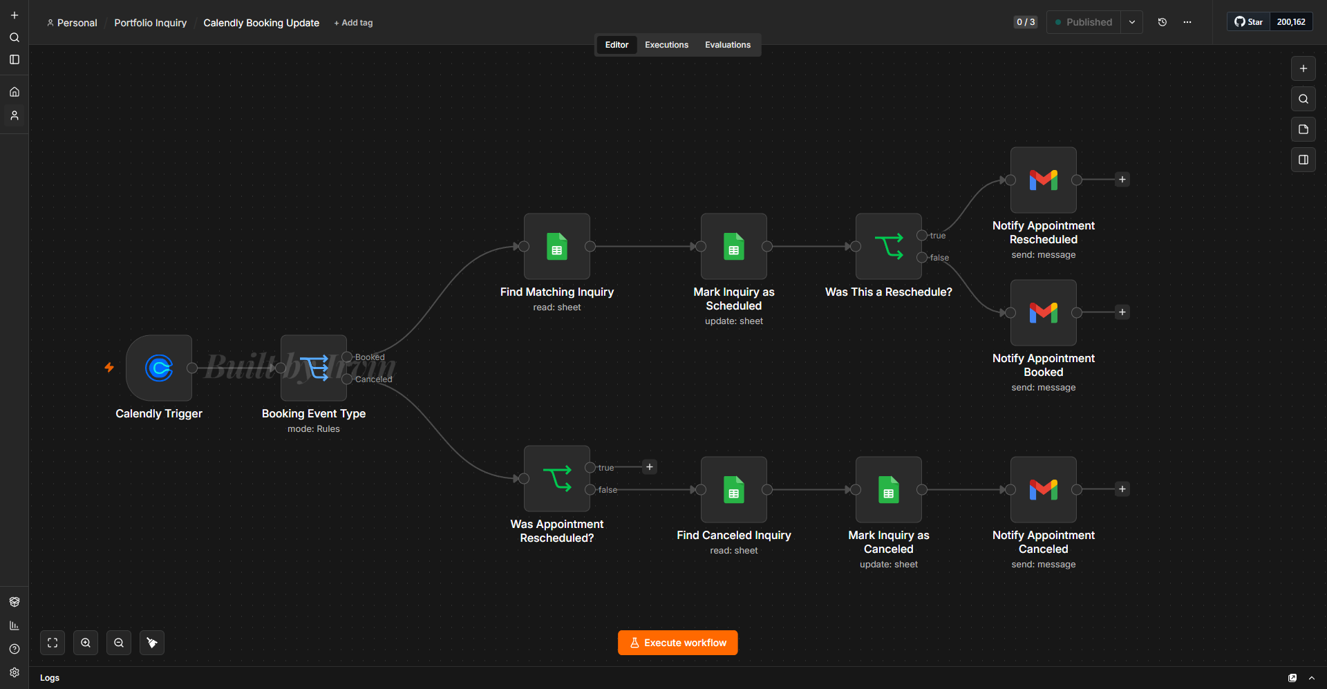 Portfolio Inquiry & Calendly Automation project mockup